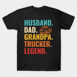 Husband Dad Grandpa Trucker Legend T-Shirt